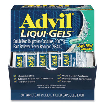 Advil® Liqui-gels, Two-pack, 50 Packs-box freeshipping - TVN Wholesale